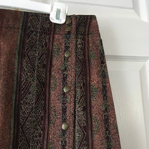 Bohemian Button-Front Skirt